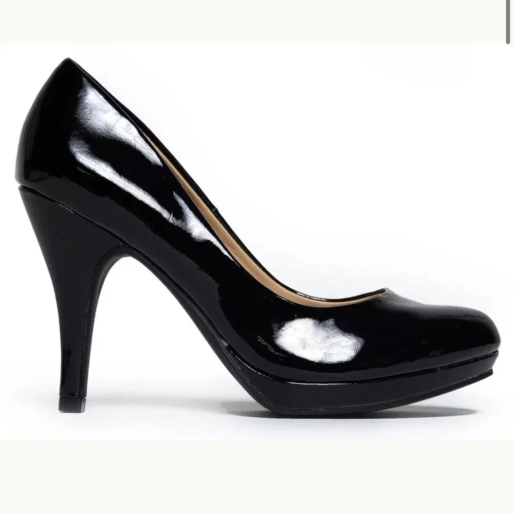 NEW Marco Women's Glossy Black Closed Toe Pumps Size 8